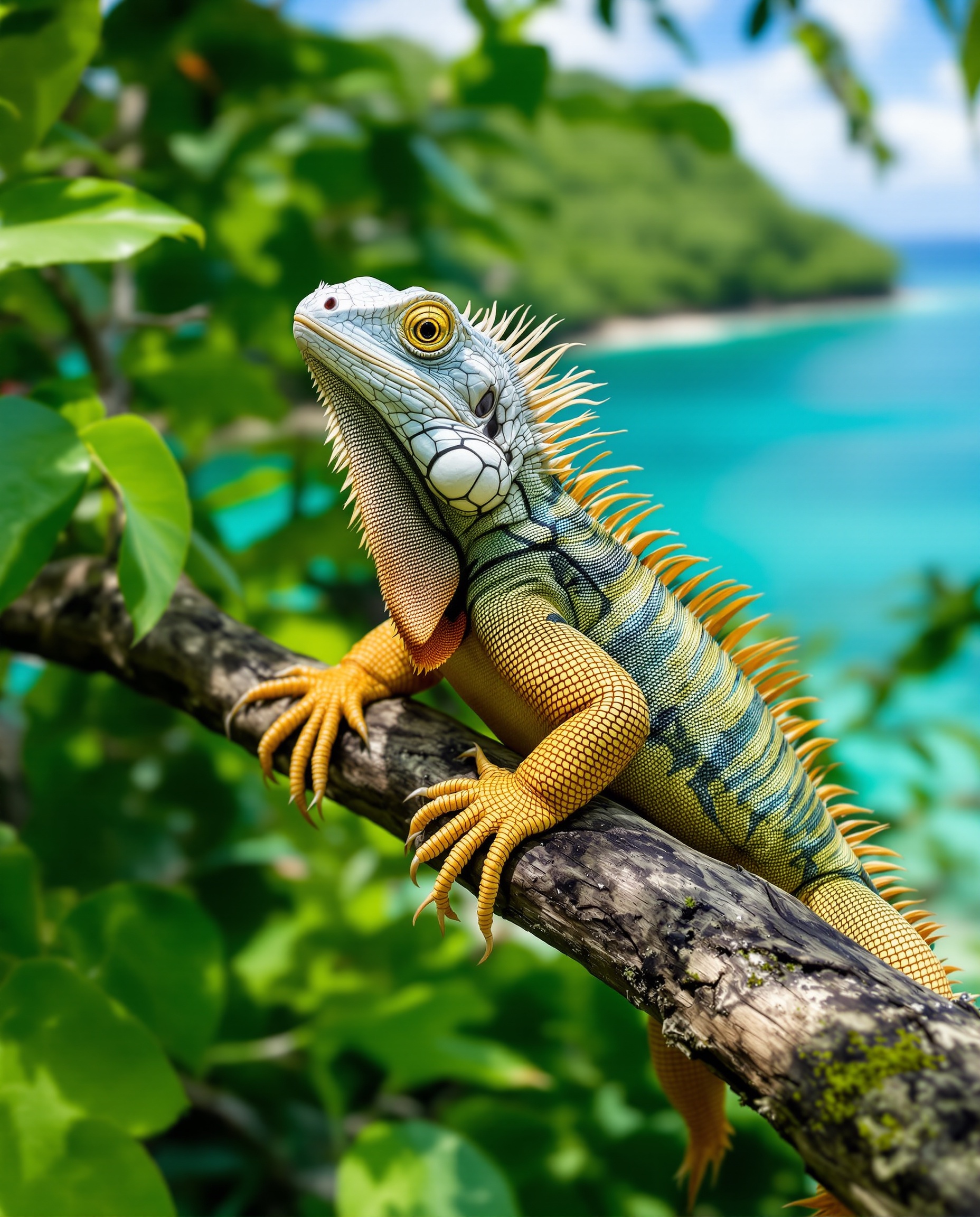 Iguane des Petites Antilles sur l'îlet Chancel, Martinique