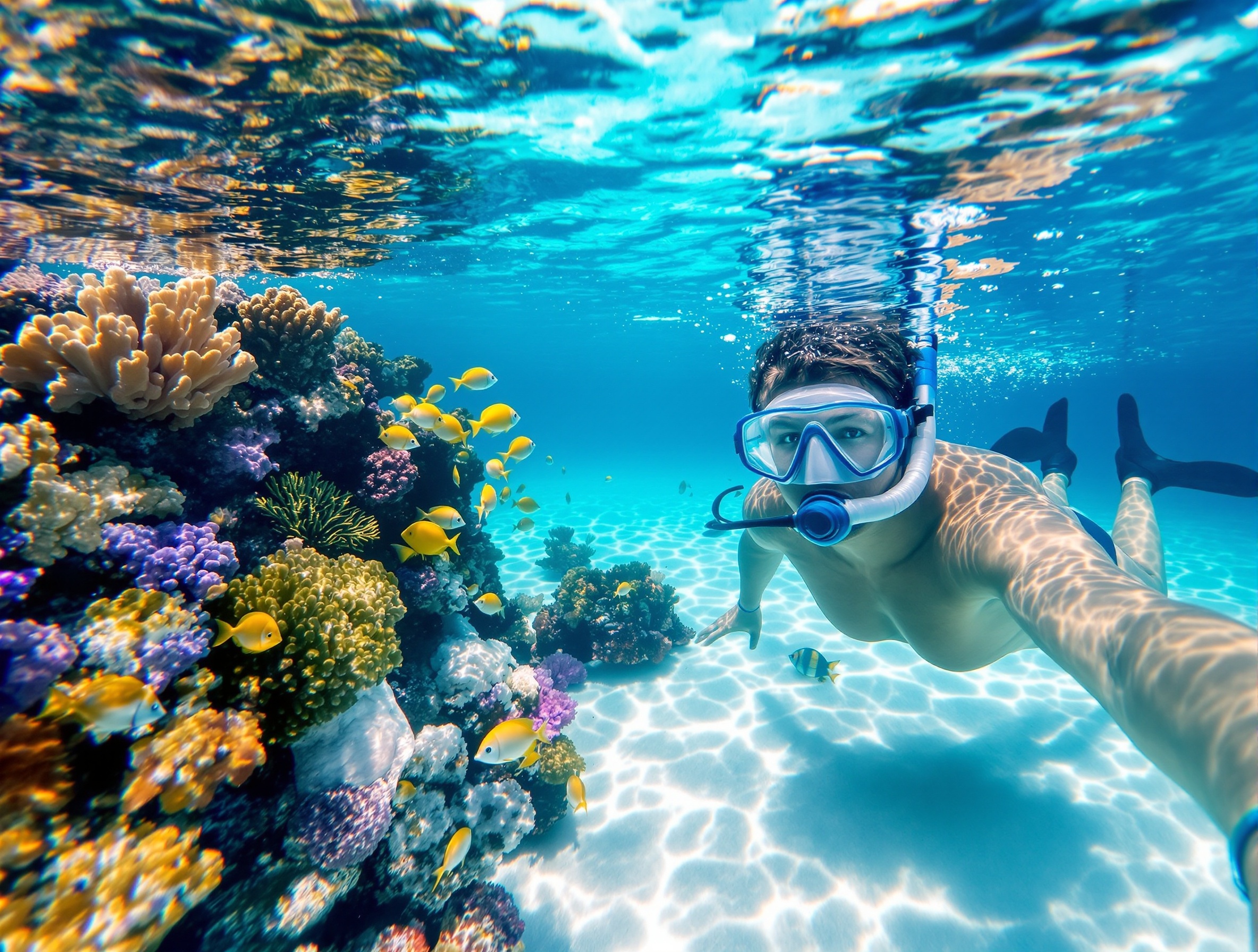 Snorkeling dans les fonds blancs