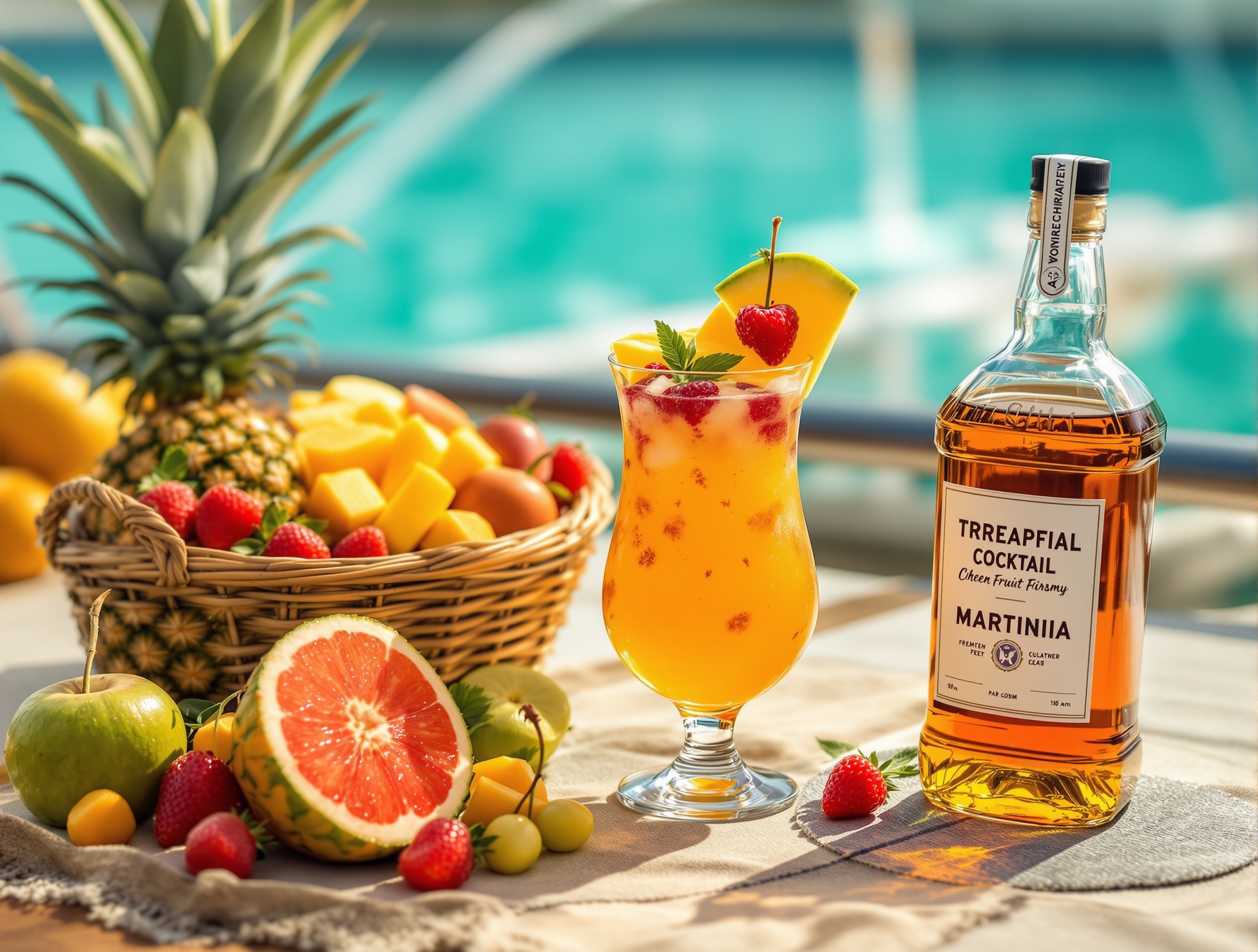Cocktails de fruits locaux à bord