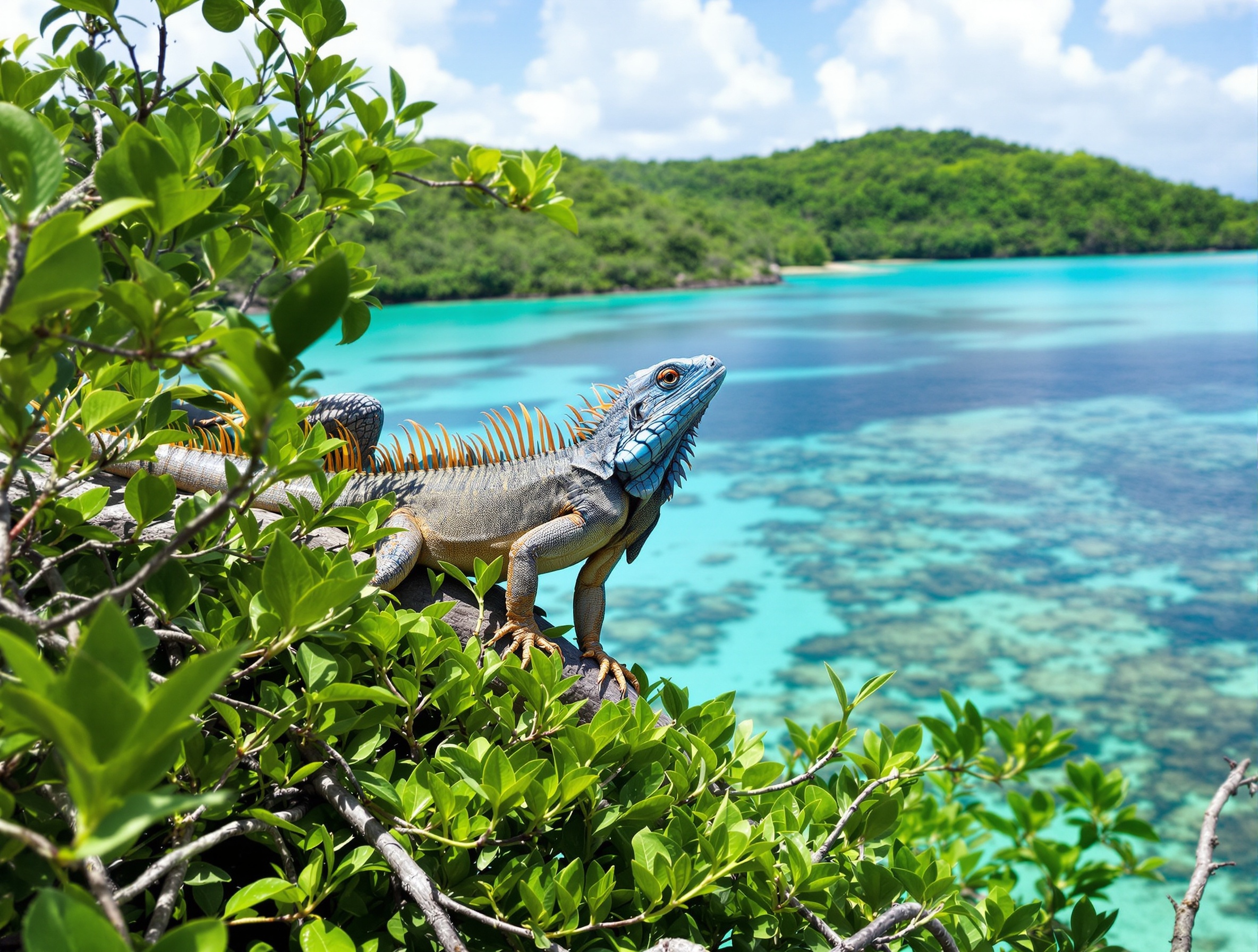 Iguane des Petites Antilles sur l'îlet Chancel, Martinique
